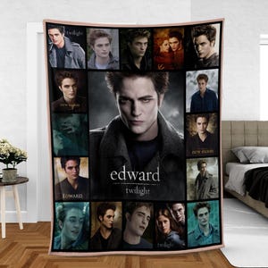 Team Edward PREMIUM Fleece Blanket, Twilight Vtg Movie Blanket, Twilight Saga Blanket Mink Sherpa, Gift for Fan