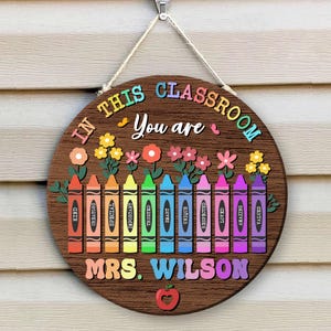 Personalized Teacher Door Sign, Custom Teacher Door Hanger, Back to School Gift, Custom Classroom Decor, Teacher Gifts