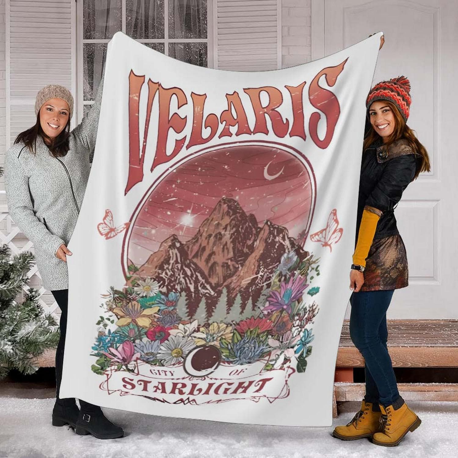 Discover Velaris City ACOTAR Fleece Blanket, SJM Velaris Court Of Dreams Blanket, City of Starlight Blanket Velaris Blanket Mink Sherpa