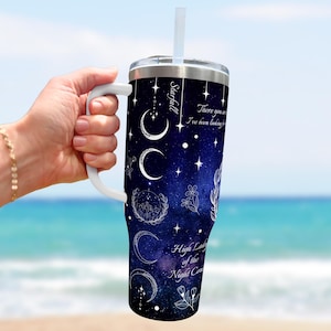 Vaso Velaris de 40 oz, Vaso Acotar Merch de 40 oz, Vaso City Of Starlight, Vaso Sarah J Maas, Vaso Book Lover Halloween