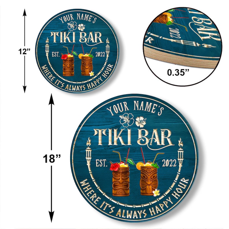 Customized Tiki Bar Wood Sign Beach Sign Bar Decor Summer - Etsy