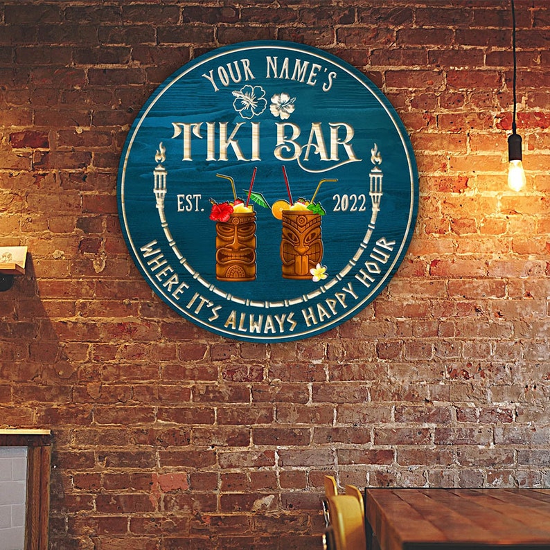 Customized Tiki Bar Wood Sign Beach Sign Bar Decor Summer - Etsy