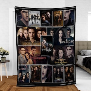 Twilight Series PREMIUM Fleece Blanket, Twilight Saga Fleece Blanket, Vtg Vampires Movie Blanket Mink Sherpa, Gift for Fan