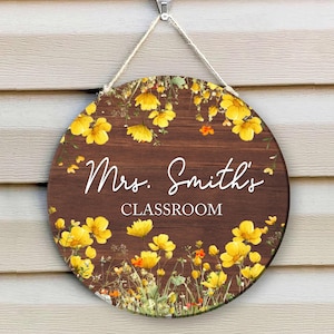 Personalized Teacher Door Sign, Classroom Door Hanger, Welcome Teacher Sign, Back to School Gift