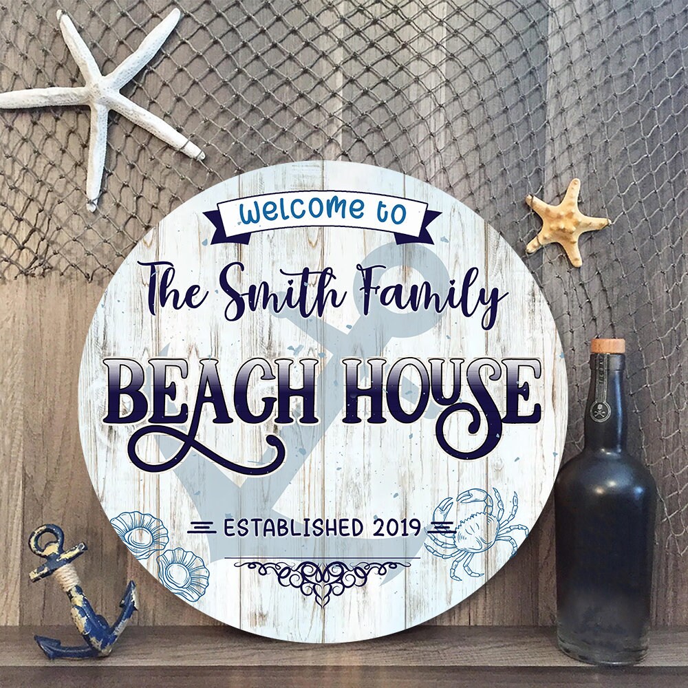 to Beach House Wood Sign Custom Beach House Sign Etsy