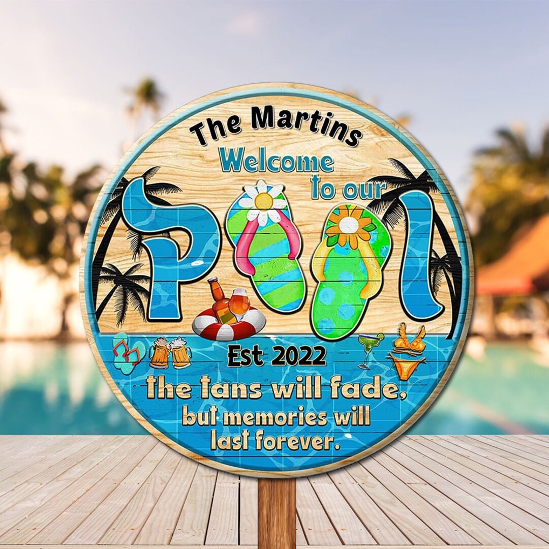 Personalized to Our Pool Wood Sign, Poolside Sign, Pool Decor