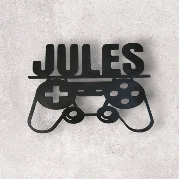 Manette Décoration murale gamer chambre ado noir prénom personnalisable playstation switch xbox console decoration