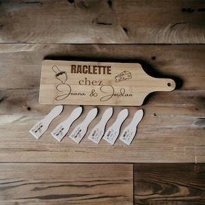 Cheese board, personalized raclette tray, friendly family meal