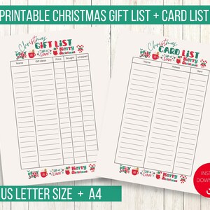 Lista de regalos de Navidad imprimible, Rastreador de regalos de Navidad, Lista de regalos de Navidad PDF, Lista de deseos de Navidad, Imprimible, Descarga digital, Navidad