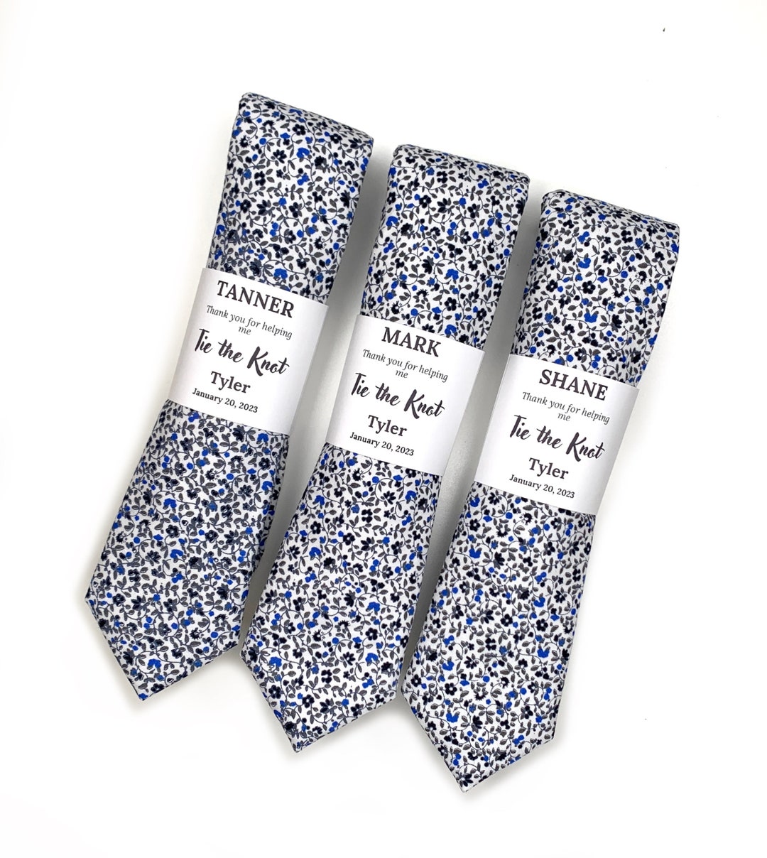 dusty blue patterned tie