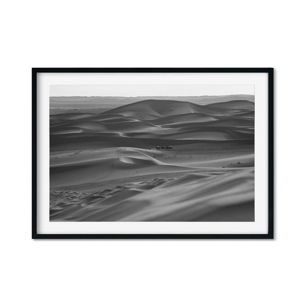 Black and White Minimalist Sahara Desert Photo Print, Fine Art Photography Print, Travel Wall Decor, Art Prints, High Quality Photo Print