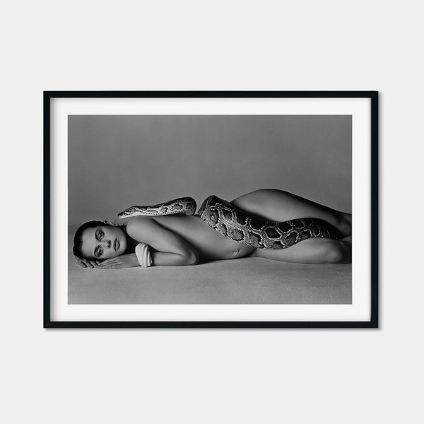 Nastassja Kinski et le serpent photo de Richard Avedon, art mural noir et blanc, impression vintage féministe, impression photographie, impression serpent