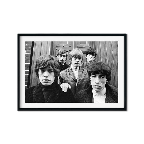 The Rolling Stones Fotodruck, Mick Jagger Fotodruck Poster, Schwarzweiß-Sängerdruck, Vintage-Fotoposter, Wandkunst Poster