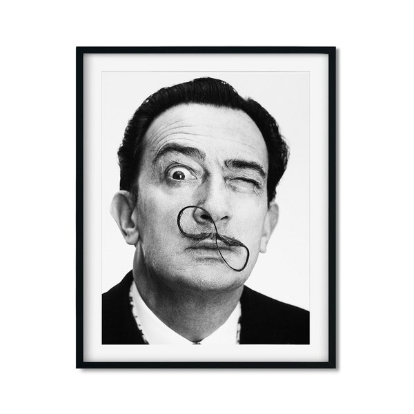 Salvador Dali Print, Fashion Shoot Black and White Wall Art, Vintage Print, Photography Minimalist Prints, Museum Quality Print