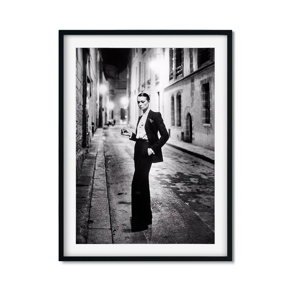 Rue Aubriot, Français Vogue, Affiche Helmut Newton, Art mural noir et blanc, impression vintage, tirages photographiques, impression photo de qualité musée