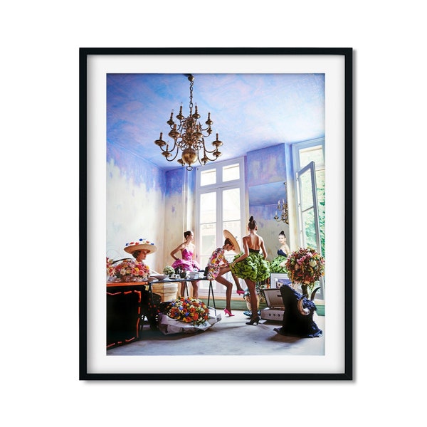 Models Getting Ready, Christian Lacroix Haute Couture Atelier, Color Wall Art Feminist Print, Vintage Print, Photo Print, High Quality Print