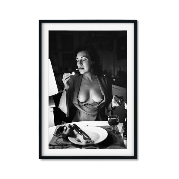 June Newton, Paris Helmut Newton Poster, Black and White Wall Art, Vintage Print, Photography Prints, Museum Quality Photo Art Print