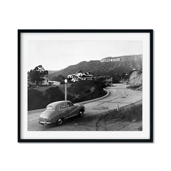 Hollywood Sign Vintage Photo, Old Hollywood Sign black and white Photo Art Print, Vintage LA California Vintage Photo Poster, Wall Art Decor