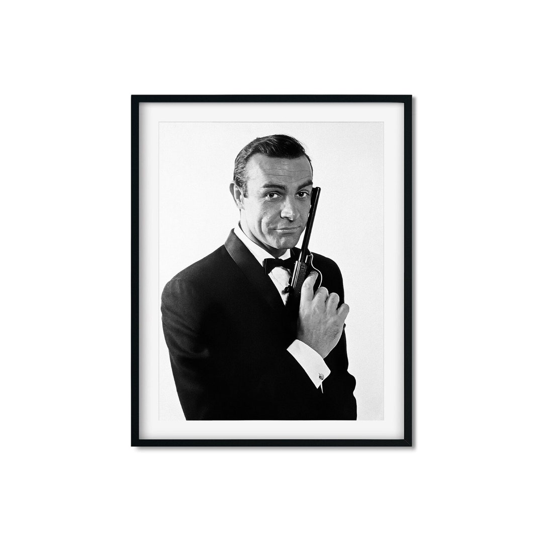 Sean Connery en impression James Bond, affiche emblématique de James