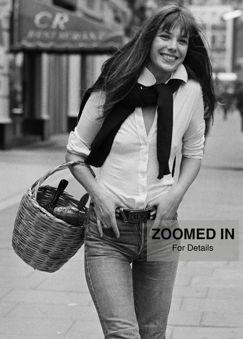 Jane Birkin Wicker Basket Print II, Vogue Fashion Black and White Wall