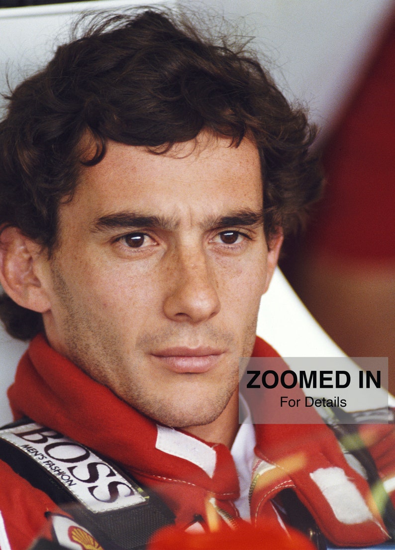 Ayrton Senna Print, Legendary F1 Driver Ayrton Sennas Photo Poster