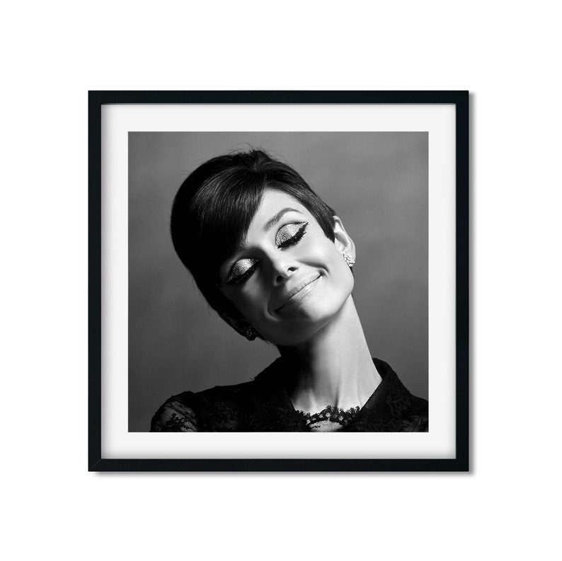 Audrey Hepburn Iconic Portrait, Black and White Wall Art, Photography