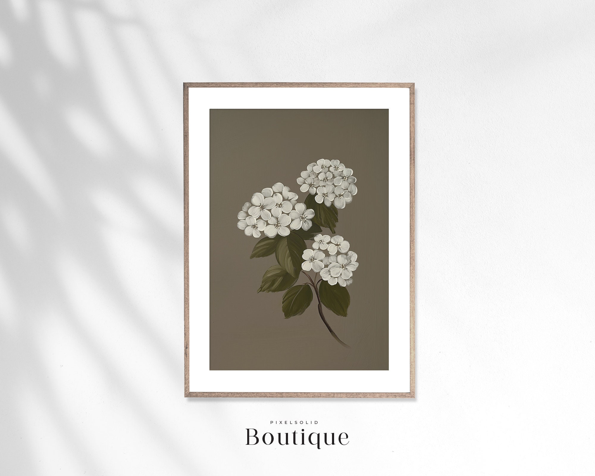 Elegant Hydrangea Botanical Art Print Classic Floral Wall Art Nature ...