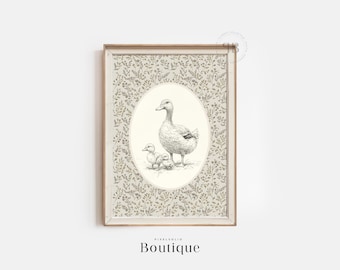 Duck Family Print, Farmhouse Wall Art (Digital Download)
