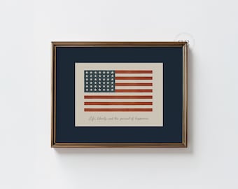 American Flag Rustic Wall Art: Patriotic Quote Printable (Digital Download)