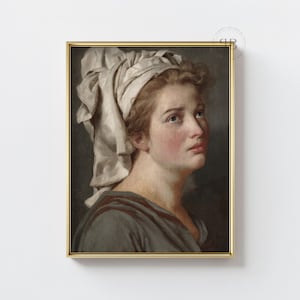 Classical Woman Portrait Print: Dark Academia Antique Oil Painting (Digital Download))