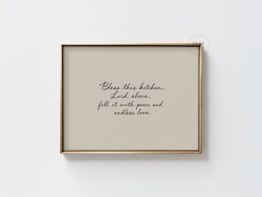 Christian Kitchen Wall Art Printable, Bless This Kitchen Sign ...