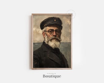 "Kapitän ""Sea Capitain Portrait"" - Nautischer Kunst Druck (Digitaler Download)"