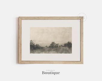 Minimalist Landscape Art Print, Neutral Toned Wall Art, Modern Nature Decor, Beige Coast Illustration, Earthy Tones, Fine Art Print, No.449