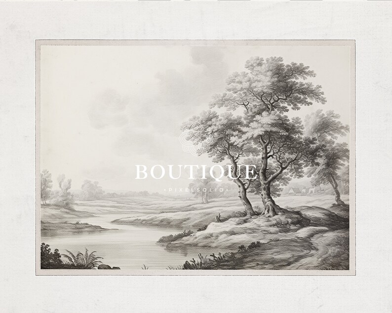 Bauernhaus Leinwandbild - Alte Scheune Mit Pferd Landschaft - 40x60 Cm Wanddekoration