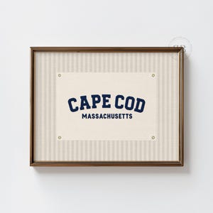 Cape Cod Wall Art, Cape Cod Massachusetts Print, New England Coastal Decor, Preppy Typography, Digital Download, No.2218