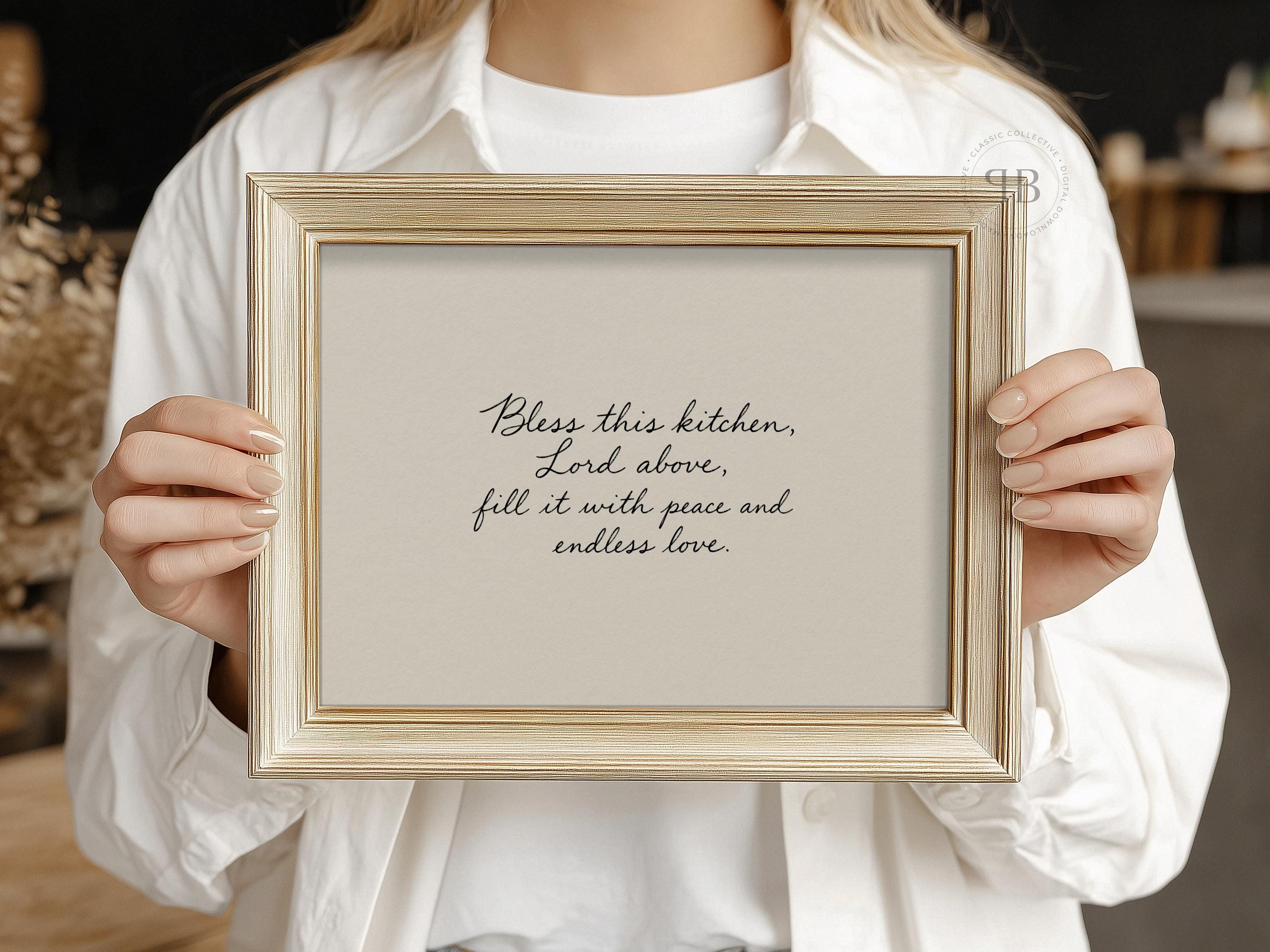Christian Kitchen Wall Art Printable, Bless This Kitchen Sign ...