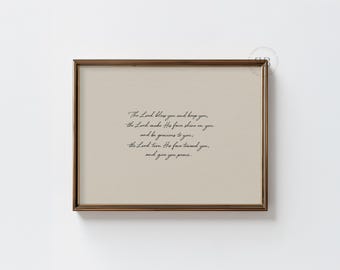 Numbers 6:24-26 Priestly Blessing Print - Minimalist Christian Wall Art (Digital Download)
