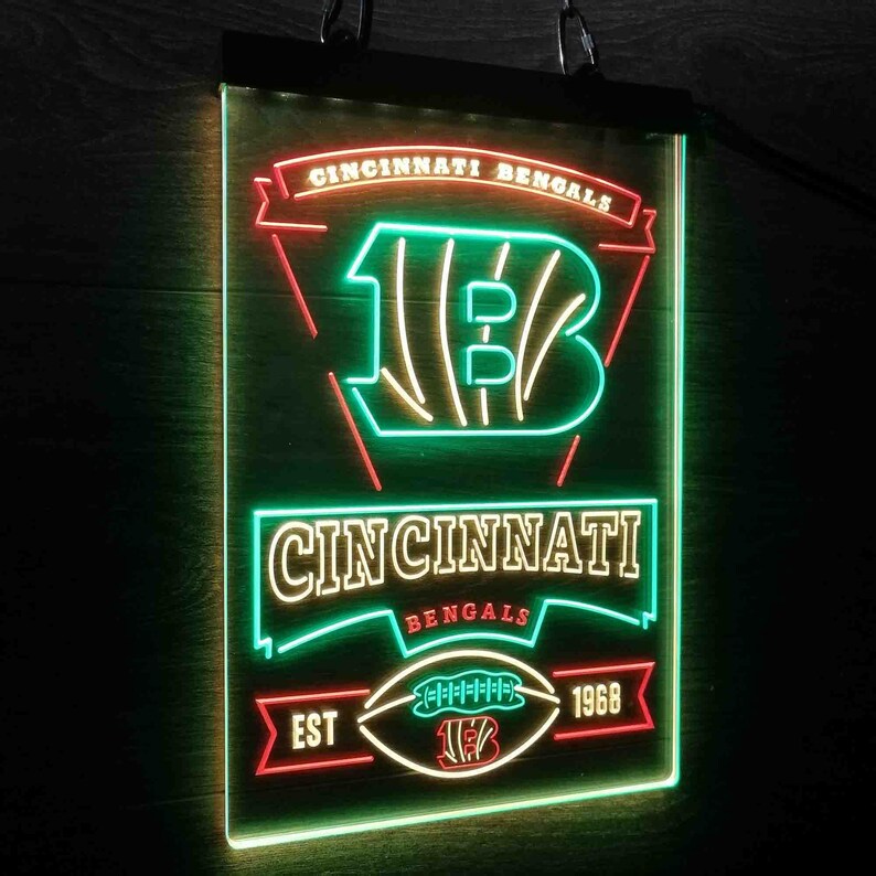 Cincinnati Bengals Neon Sign LED Wall Sign Man Cave Game Etsy