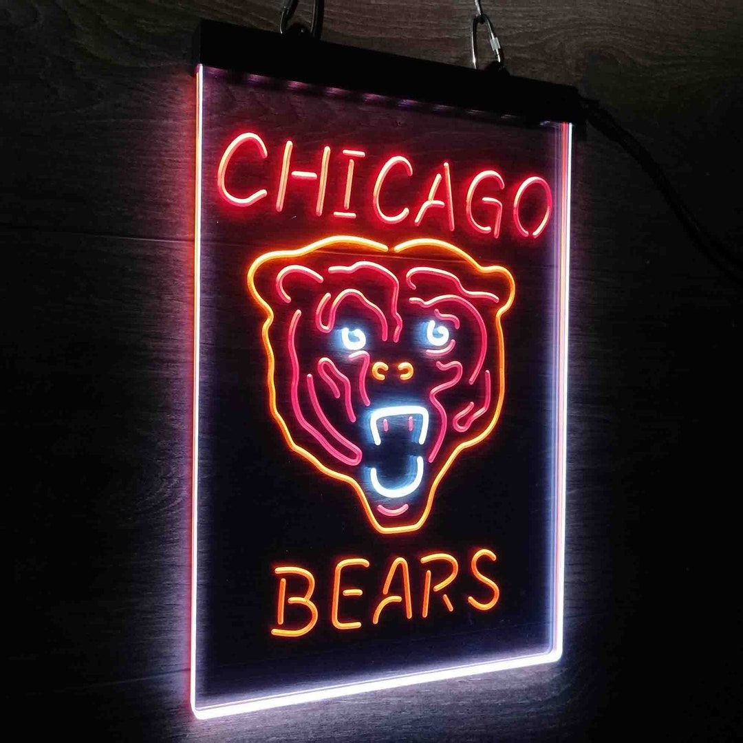 Chicago Bears Neon Sign LED Wall Sign Man Cave Game Room Etsy