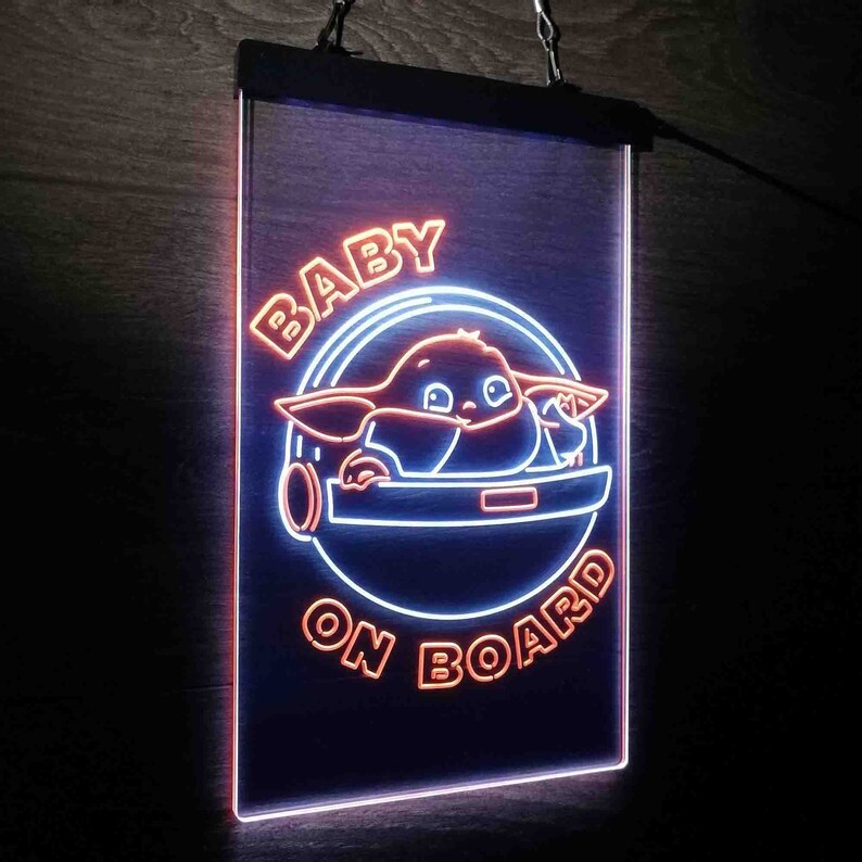 Baby Yoda Neon Sign LED Wall Sign Star Wars Grogu Star Wars Etsy