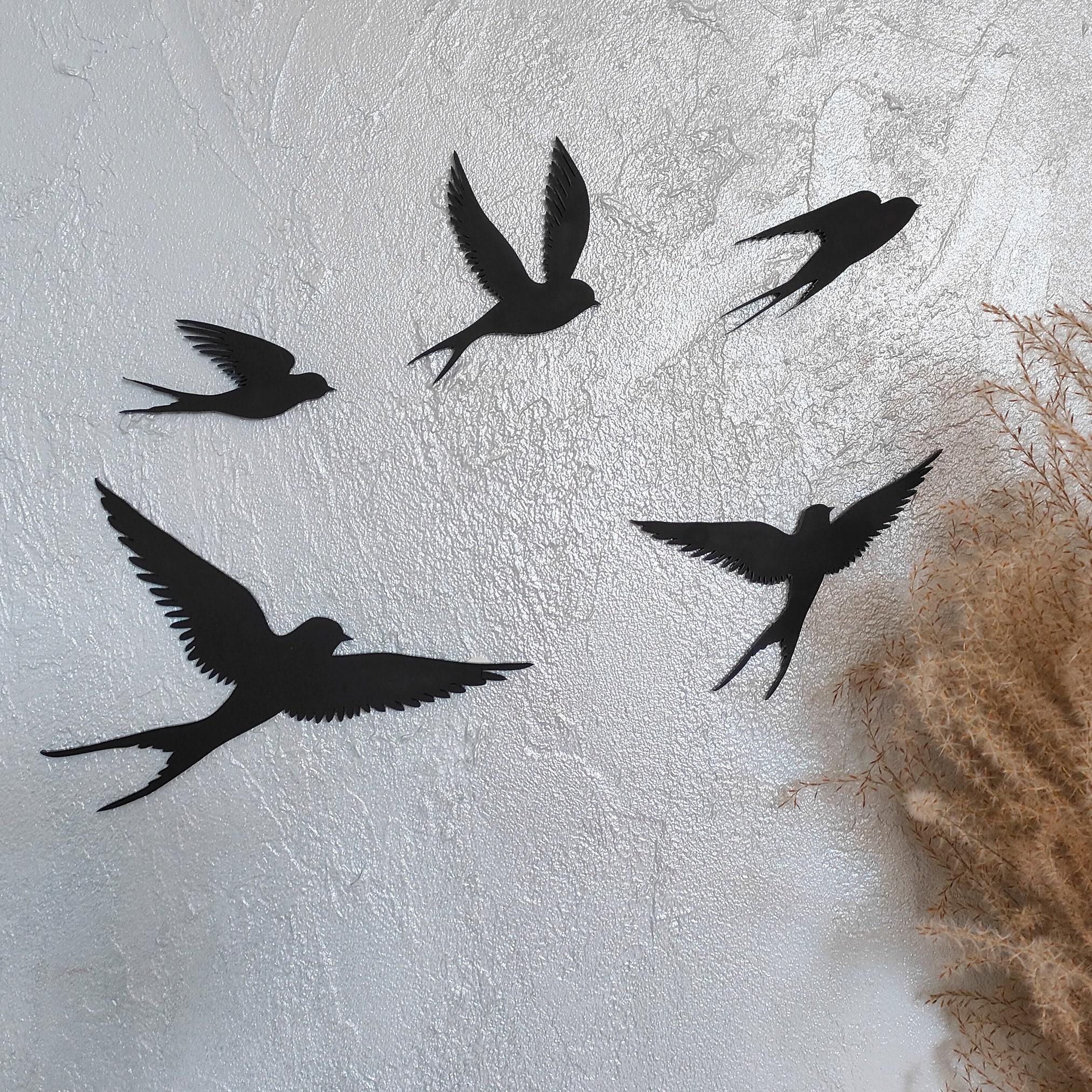 Décoration Murale Hirondelle En Résine Vintage - Ornement Suspendu Réaliste Pour Salon, Chambre Ou Bureau