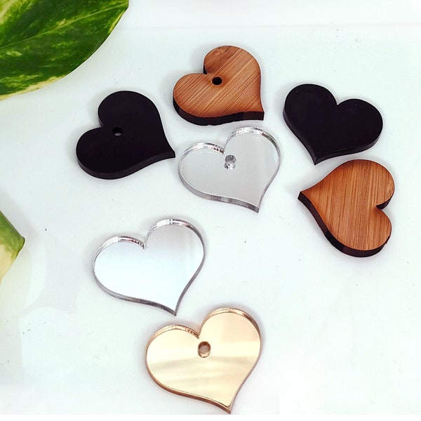 40x Heart craft blanks all sizes, Wedding table decorations, mini heart confetti shapes, small acrilyc heart love decor, hearts for crafts