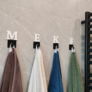 Towel Tags with Names, Personalized Bathroom sign, Name Towel, bathroom wall decor,  Schilder handtücher