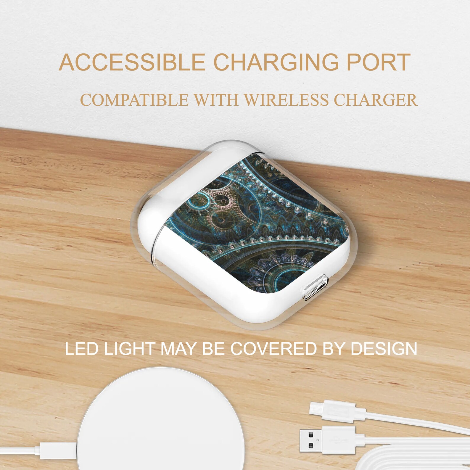 Steampunk Design Headphone Case Mechanical Protective Cover for Airpods