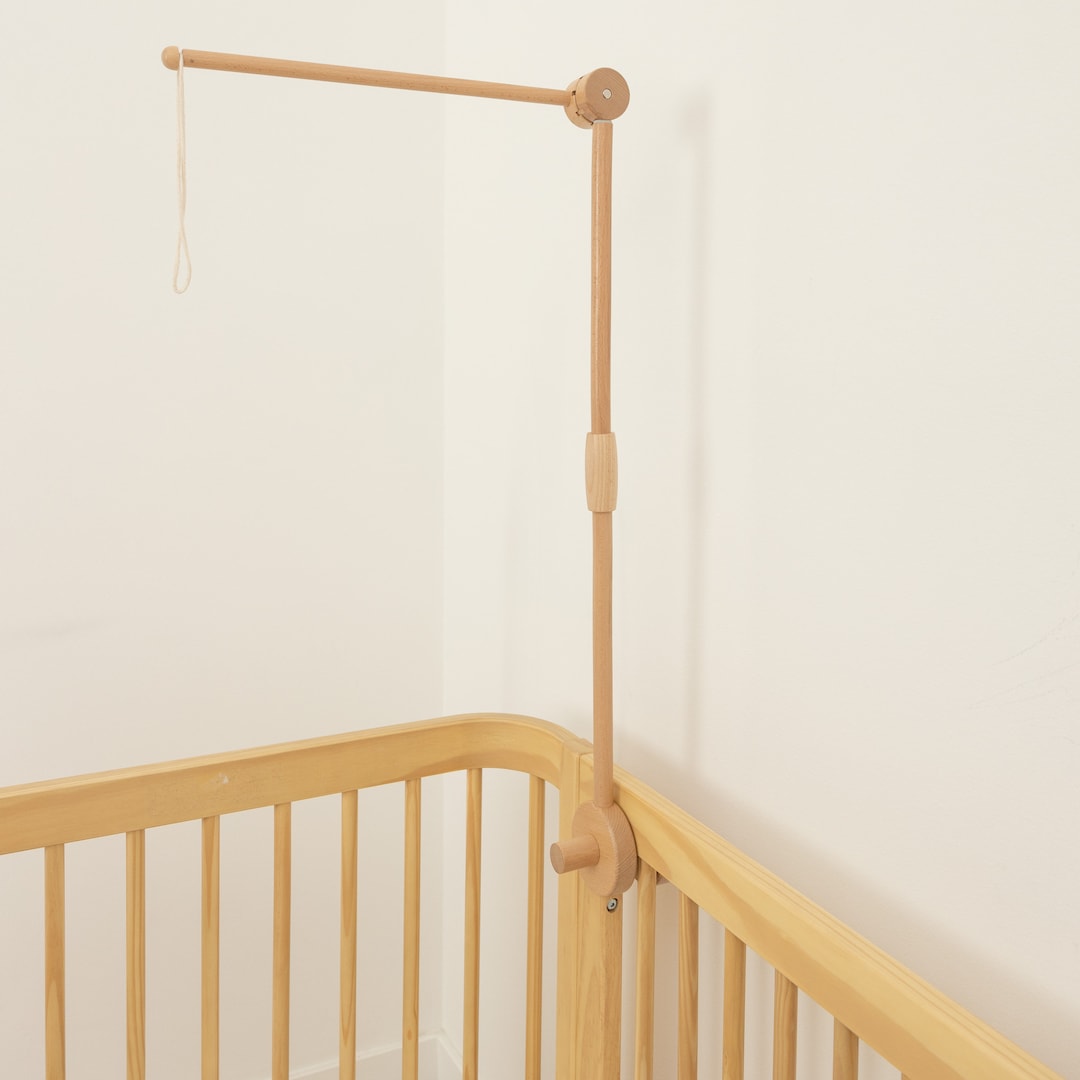 Handmade and Adjustable Wood Baby Mobile Arm for Crib 31 Inch Crib