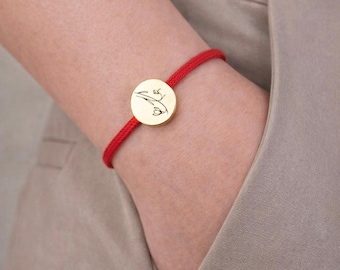 Personalized birth flower bracelet with engraving, zodiac jewelry, love bracelet with name