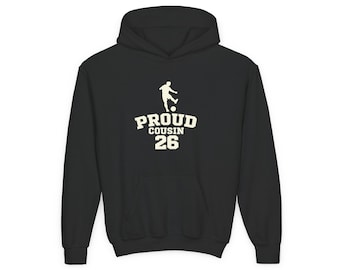 Sudadera con capucha Proud Cousin 26 / Sudadera juvenil con silueta de fútbol