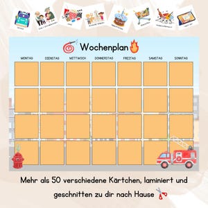 Kinder-Wochenplaner ab 3 Jahren – Spaß an Planung und Routine - Feuerwehr Design