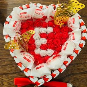 Scatola regalo personalizzata con cuore di cioccolato Ferrero/Kinder per San Valentino, Natale, compleanno, festa della mamma/festa del papà...