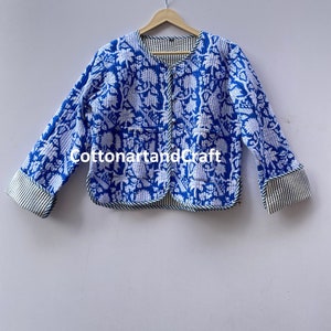 Indian Cotton Quilted Jacket Women&#39;s Short Jacket Quilted Coat New Style Jacket Gifts For Her